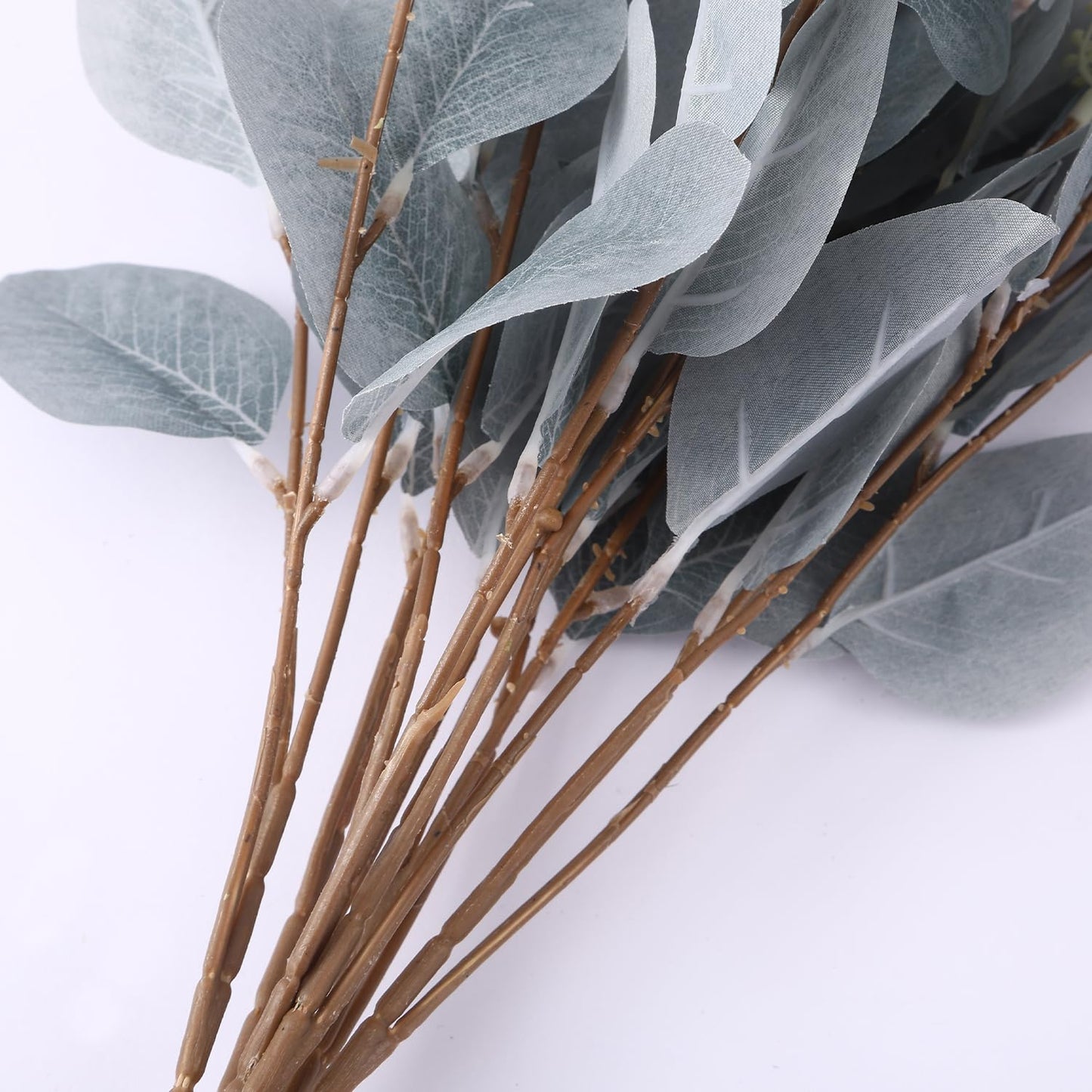 TIED RIBBONS Pack of 6 Artificial Eucalyptus Flowers Bunches for Vase Pot Home Decoration (Green) for Home Decor Living Room, Diwali Decoration Items for Home, Diwali Gifts (Vase not Included)