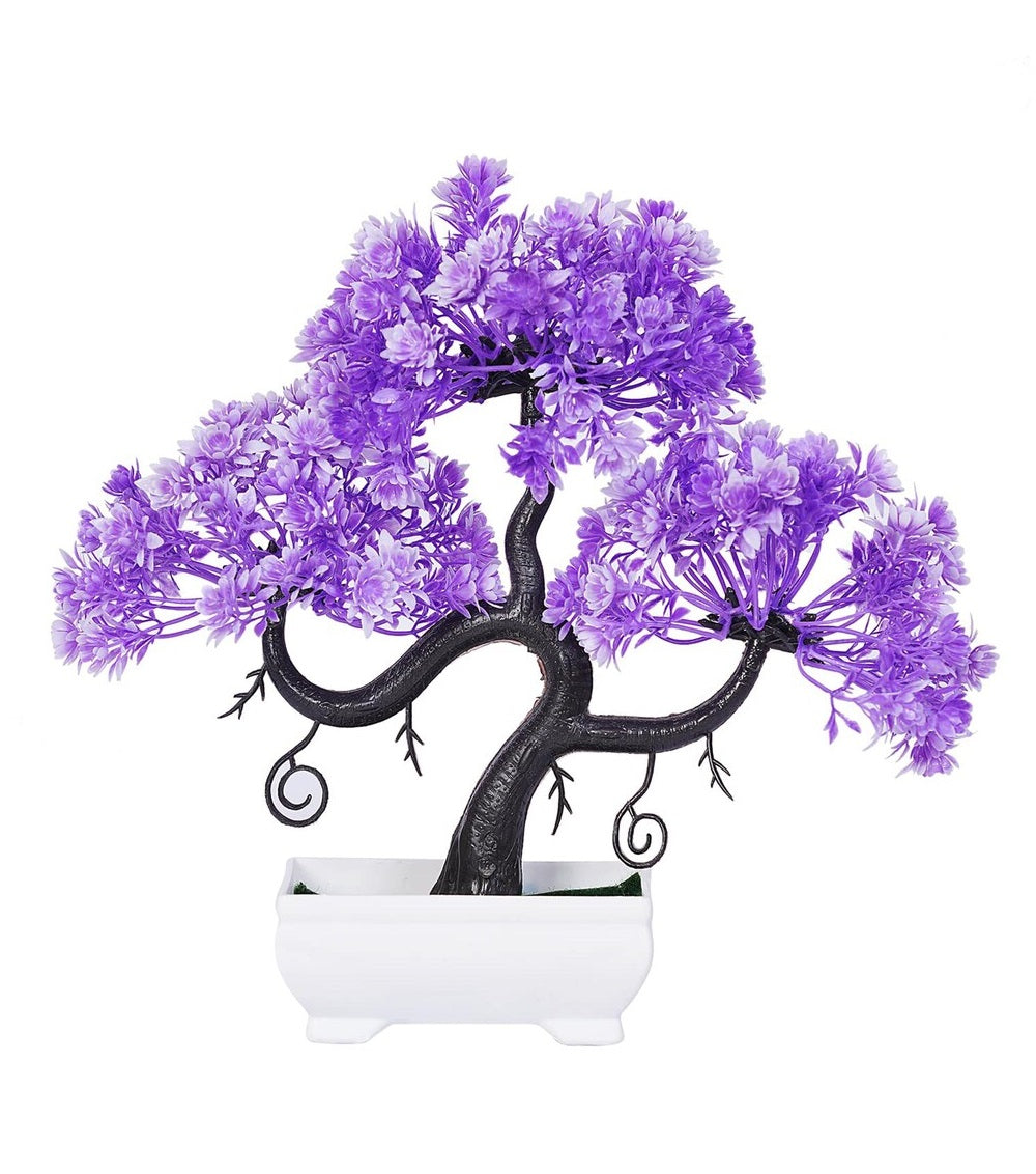 Artificial Tree with White Pot Attractive Look – Purple Color | Home Décor |