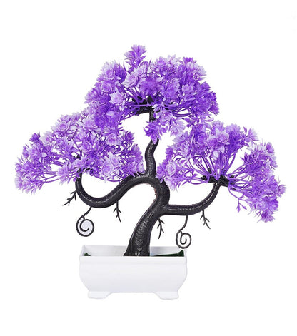 Artificial Tree with White Pot Attractive Look – Purple Color | Home Décor |