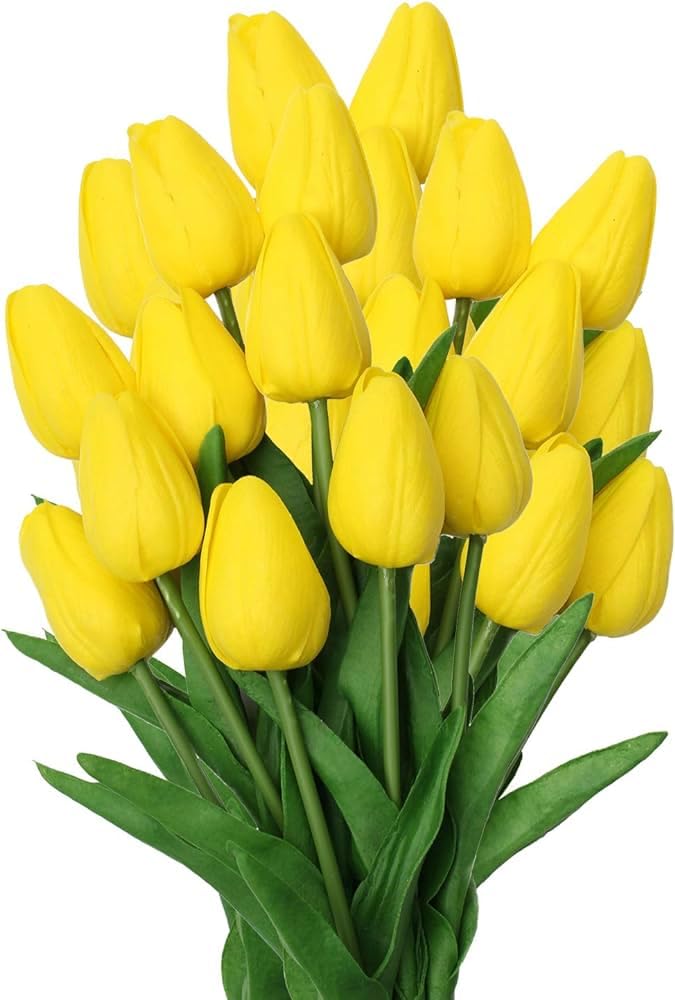 CosaCentrum Beautiful Decorative Artificial Tulip Flower Bunches for Home décor (Baby Pink, Pack of 11)