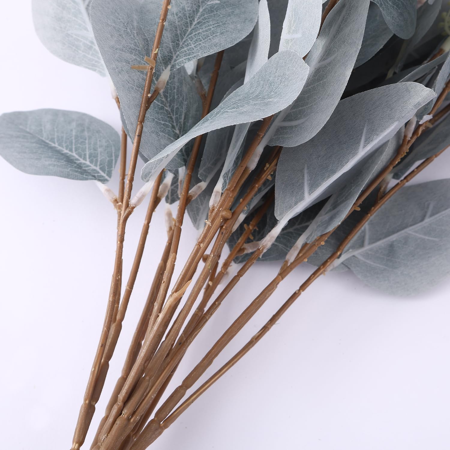 TIED RIBBONS Pack of 6 Artificial Eucalyptus Flowers Bunches for Vase Pot Home Decoration (Green) for Home Decor Living Room, Diwali Decoration Items for Home, Diwali Gifts (Vase not Included)